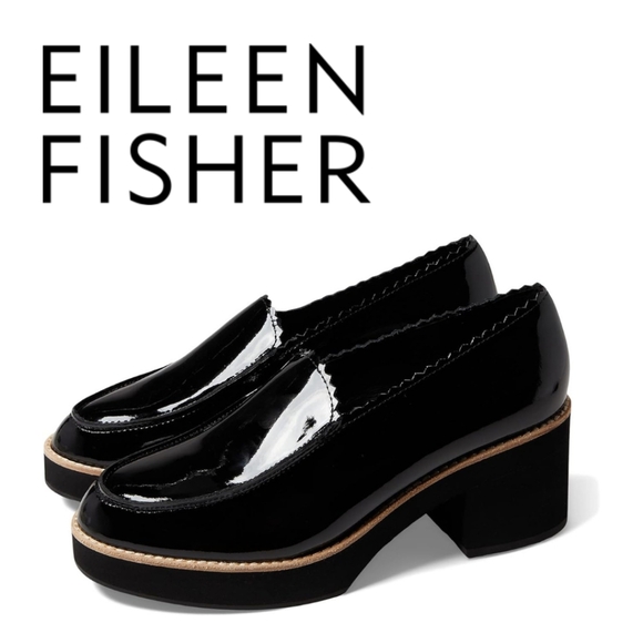 New!! 🖤 Eileen Fisher - Harria - Black Patent Leather - Size 5 - Picture 2 of 10